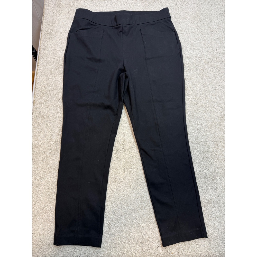 Ava & Viv Black Pull On Tapered Pants Plus Size 1X Front Seam Business Casual